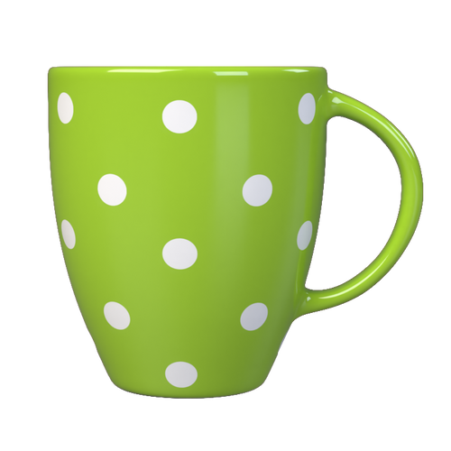 Kates Kitchen gorgeous green spotted mug are perfect to mix and match to create your own collection. 