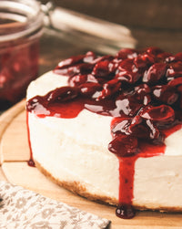 Baked Cherry and Yoghurt Cheesecake