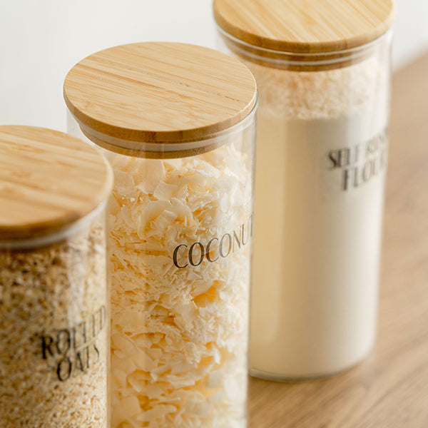 Glass Canister with Bamboo Lid 1.25L