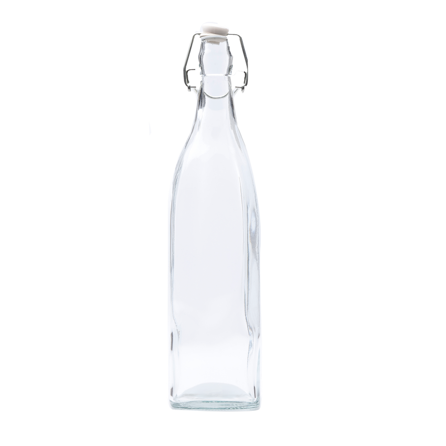 Buy square glass water bottle online nz 1 litre. stylish and functional for everyday use and when entertaining