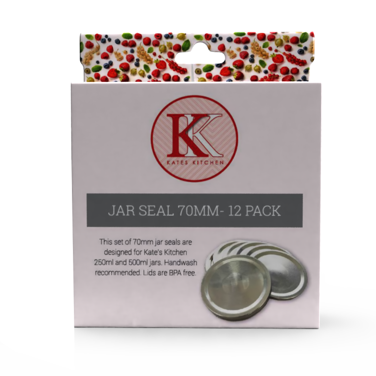 Kates Kitchen replacement seals 70mm are an essential to any home preservers kitchen. Use with our 500ml and 250ml embossed jars