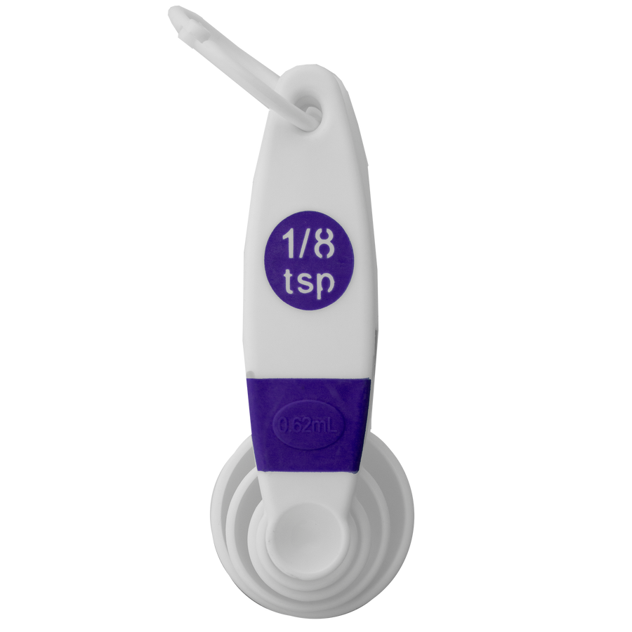 Kates Kitchen Measuring Spoons 6 Piece includes, 1/8 tsp, 1/4 tsp, 1/2 tsp, 1 tsp, 1/2 tbs and 1tbs