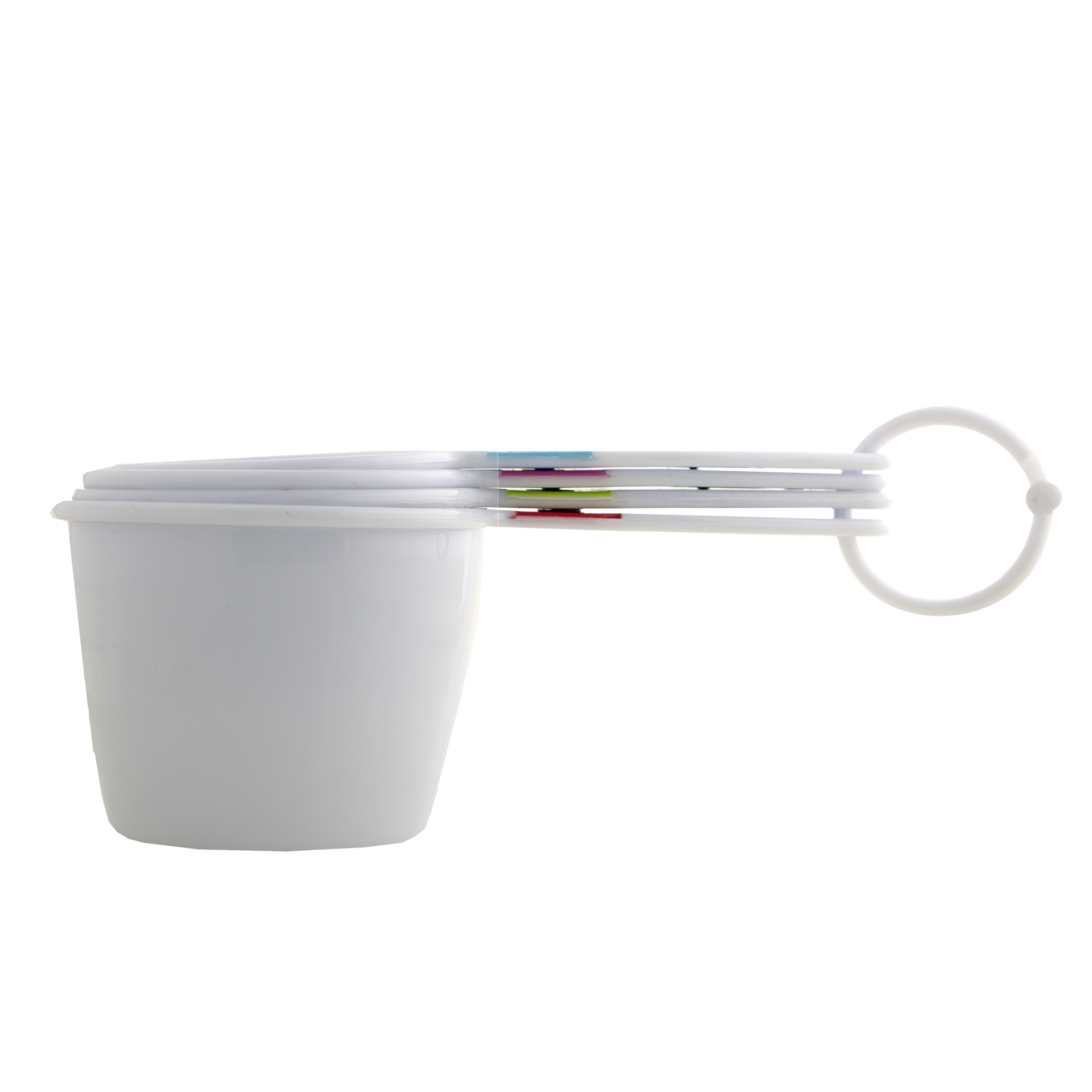 Kates Kitchen 4 piece measuring cup set, clearly marked with cup and ml measures. Dishwasher safe for easy cleaning