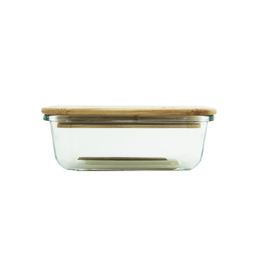 cute kates kitchen container with bamboo lid perfect for meal prep, lunch and leftovers!