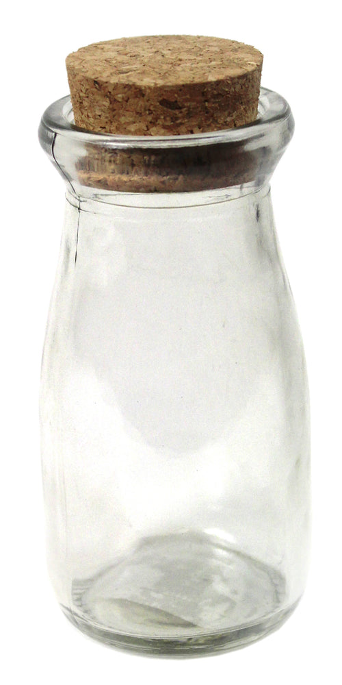 Small Transparent Kates Kitchen Mini Glass Jars with Cork Stoppers!
