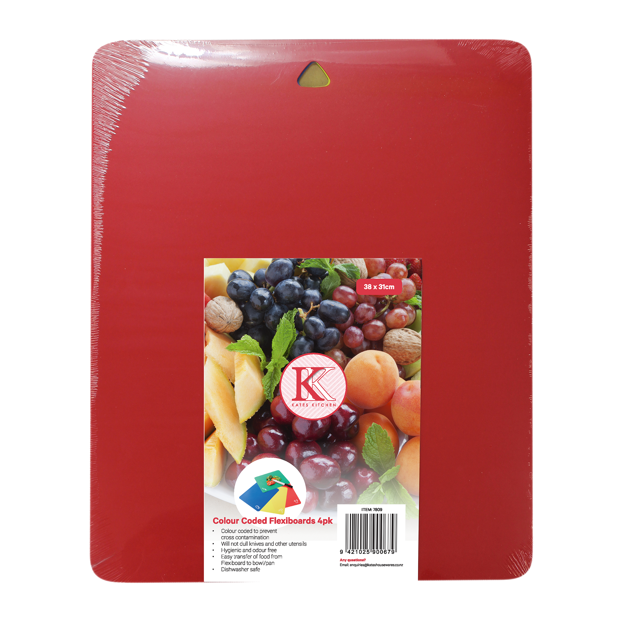 Coloured Cutting Board set for easy identification and to prevent cross contamination.