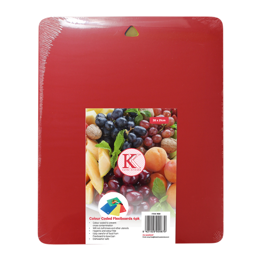 Coloured Cutting Board set for easy identification and to prevent cross contamination.
