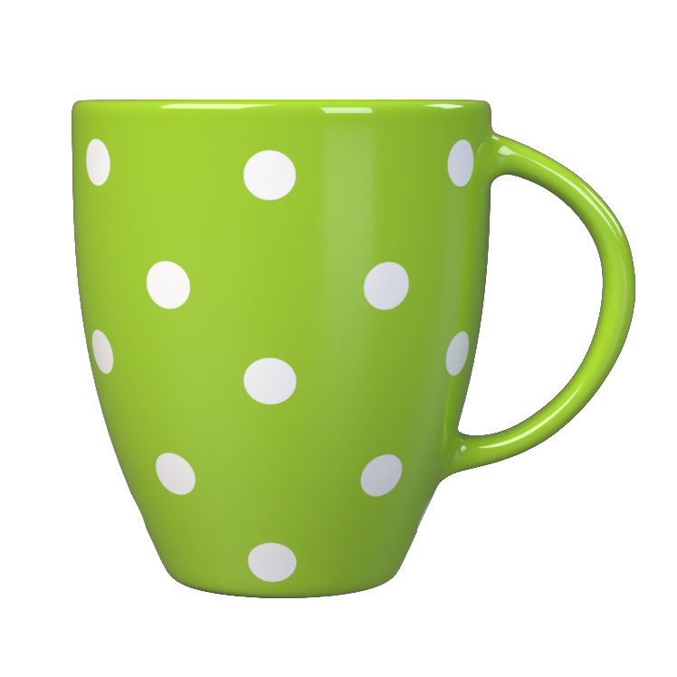 Kates Kitchen gorgeous green spotted mug are perfect to mix and match to create your own collection.