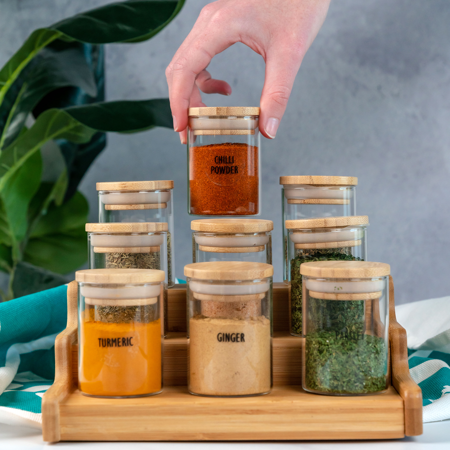Glass Spice Jar with Bamboo Lid