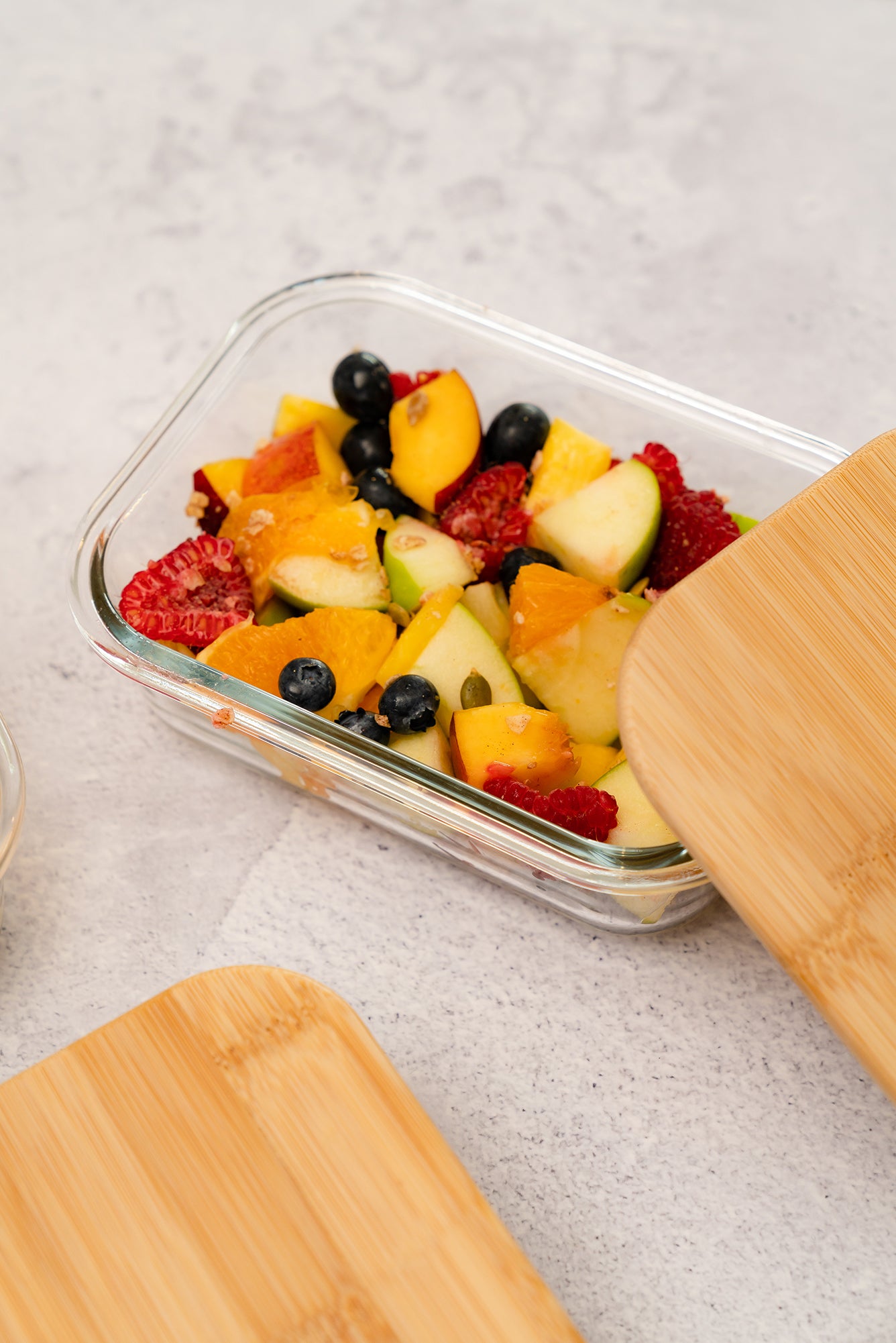 Glass Container with Bamboo Lid 1050ml